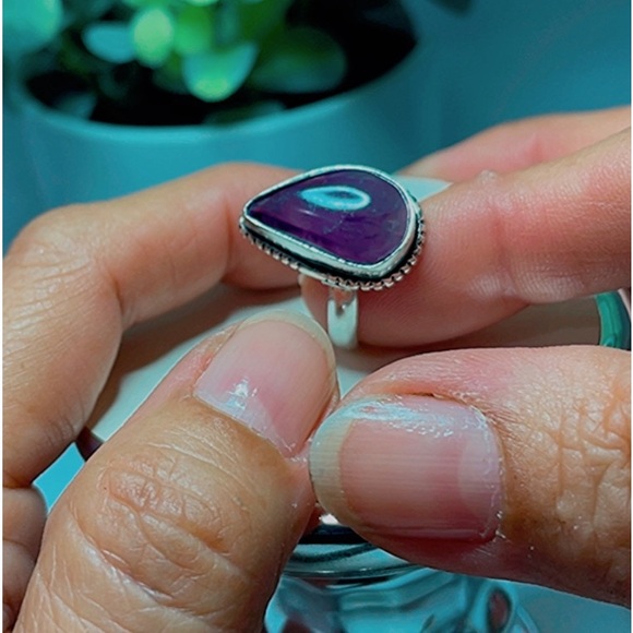 NWT Women's lilac ring plated in sterling silver. Size 7 - Picture 8 of 17